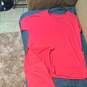 Women's Pink Tshirt and short  Set Sz XL New
